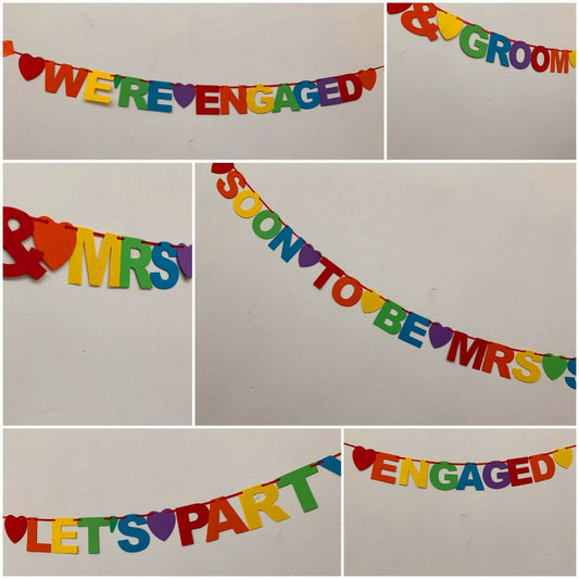 LGBTQ Engagement Party Bunting, Banner
